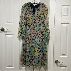 LOFT Button Down Maxi Floral Dress